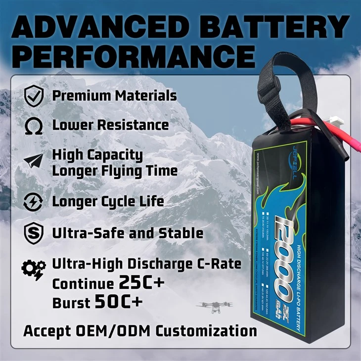 6S 12000mAh LiPo Drone Battery